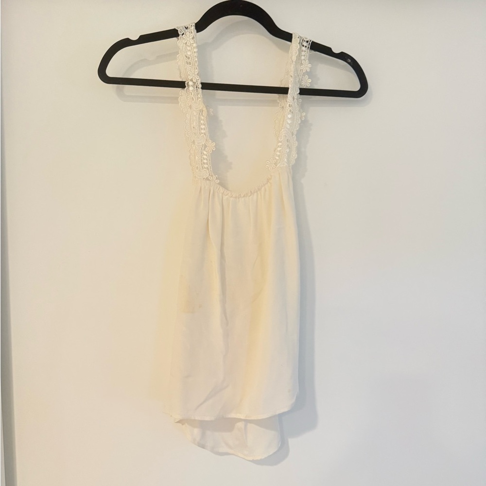 Stone Cold Fox Cream Blouse with Lace Detail and low back